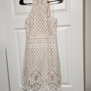 Lulu's White Lace Backless Dress